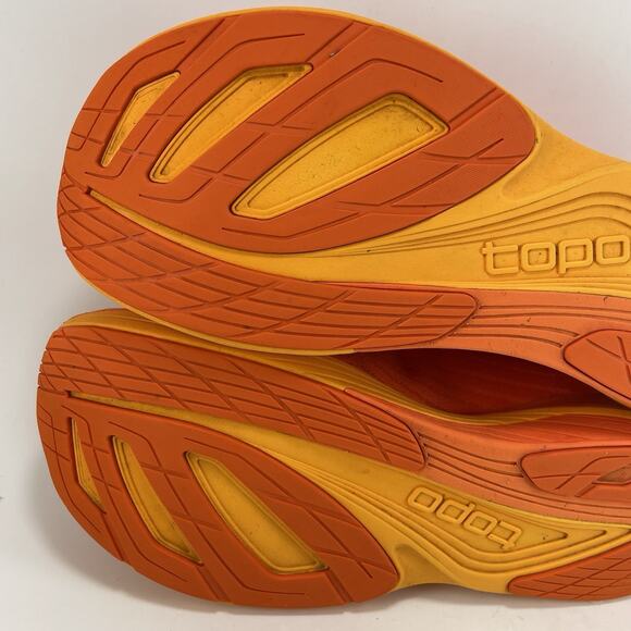 Topo Ultrafly 5 Running Shoes Mens Size 11.5 Orange Mango Knit Athletic Low - Picture 10 of 11